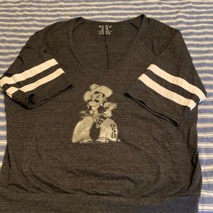 Women’s medium Oklahoma State Cowboys v-neck T-shirt.